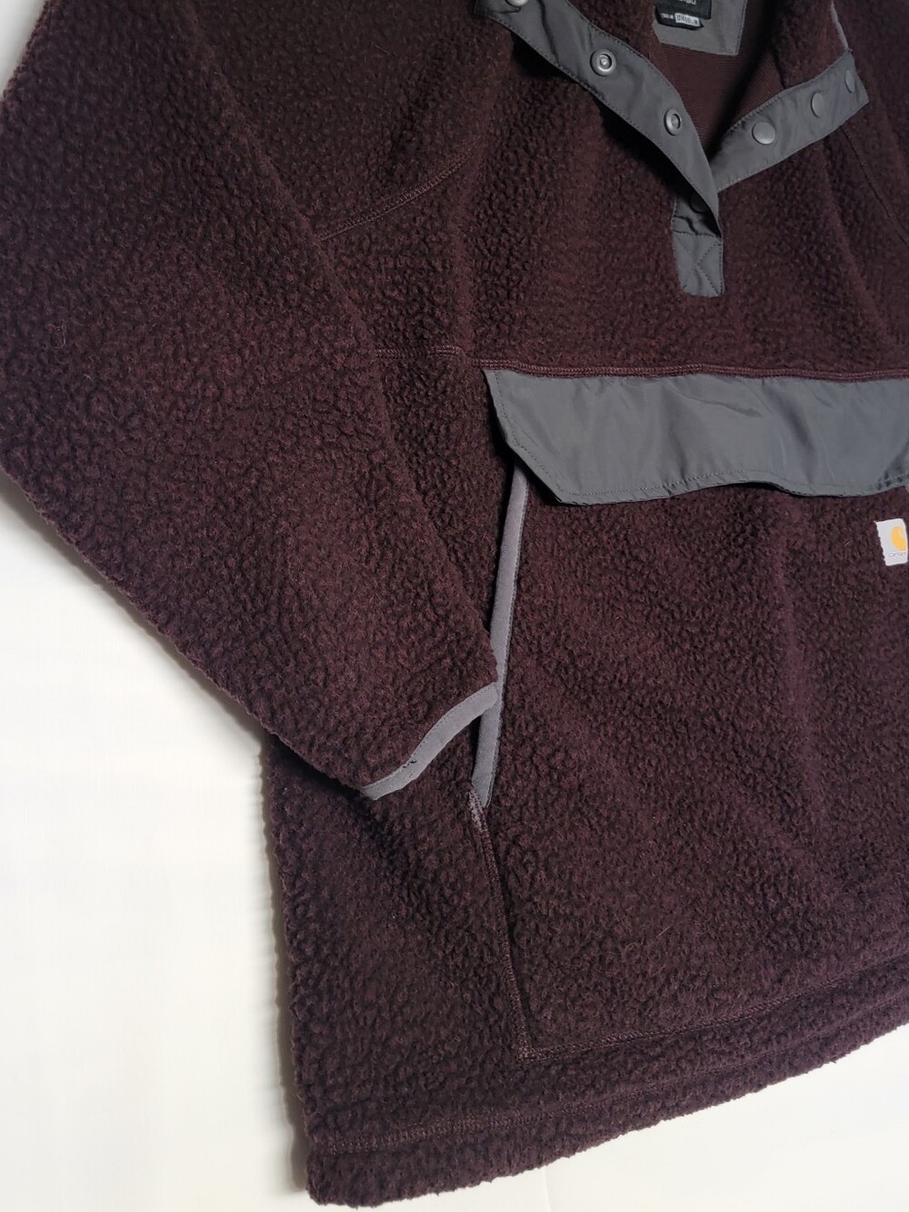 Carhartt Women’s Relaxed Fit Sherpa Quarter-Snap Fleece Pullover - Picture 4 of 12